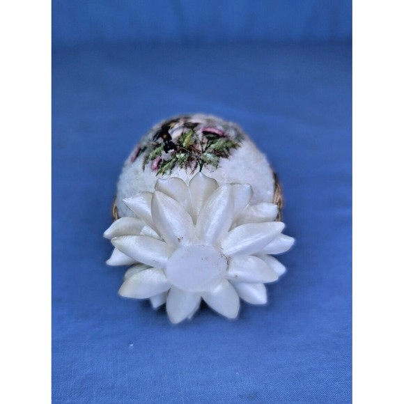 Egg Shell Art Flowers Birds Jewelry Vintage Handmade Decorated - Picture 6 of 9